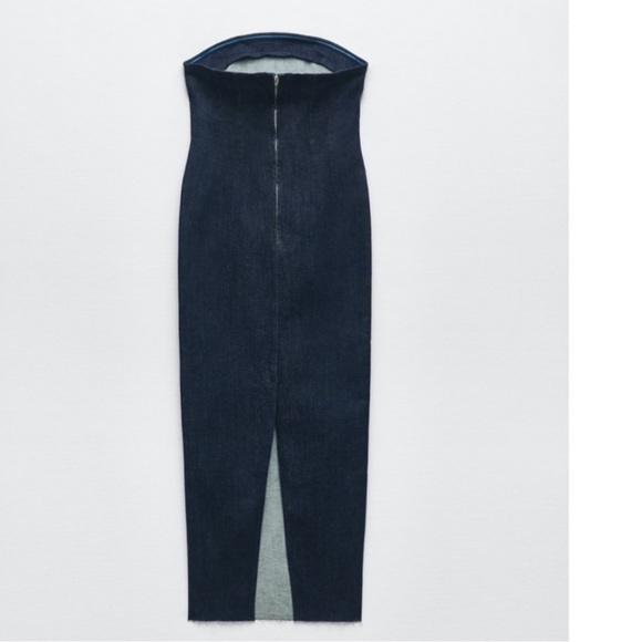 NWT Zara dark denim midi dress - Picture 7 of 7